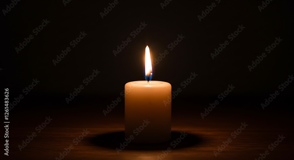 Single Lit Candle in Dark Room, Warm Light, Peaceful Atmosphere, High Resolution Single Lit Candle in Dark Room, Warm Light, Peaceful Atmosphere, High Resolution