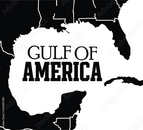 Gulf of America Silhouette Vector Design EPS File 