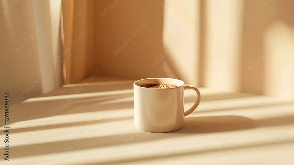 coffee cup highlighting the product, The overall light color palette, full of intricate details, the realistic, coffee cup highlighting the product, The overall light color palette, full of intricate details, the realistic,