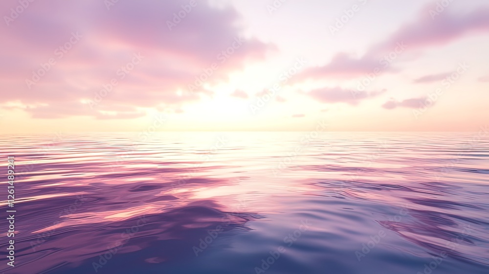 Serene sunset over calm ocean. Serene sunset over calm ocean.