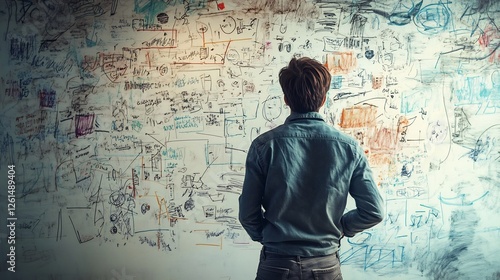 Wallpaper Mural Young entrepreneur mapping out the growth stages of their business on a large whiteboard collaboration driven strategy session Torontodigital.ca