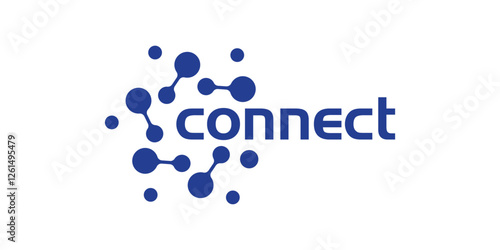 logo design text and connection, molecule, logo for technology, modern, symbol, icon, idea, creative.