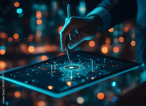 Interactive data visualization on a touch screen, bridging human ingenuity and digital exploration, with an emphasis on cutting edge technology