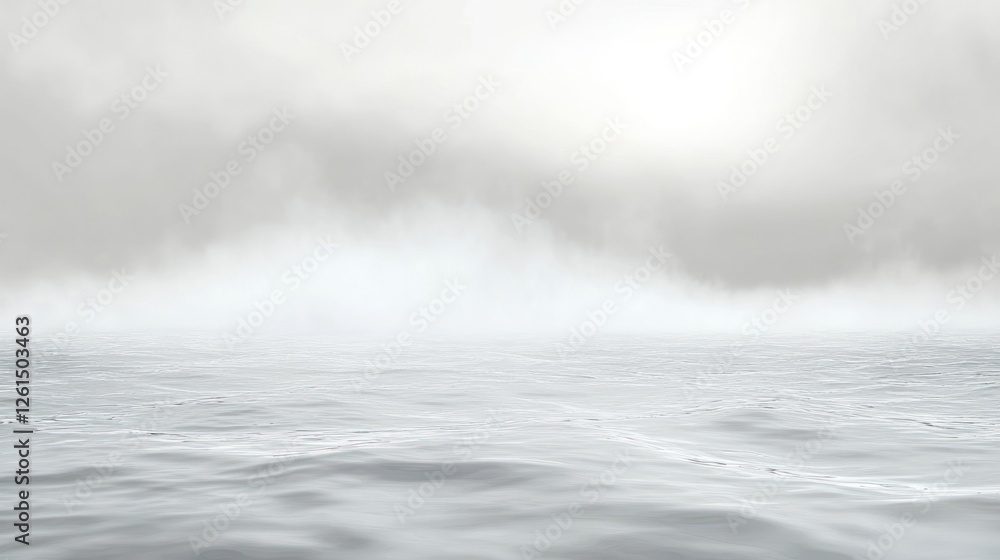 Misty Seascape: A Serene Monochrome Study Misty Seascape: A Serene Monochrome Study