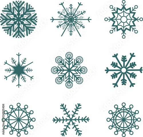 Beautiful Snowflake Vector Collection