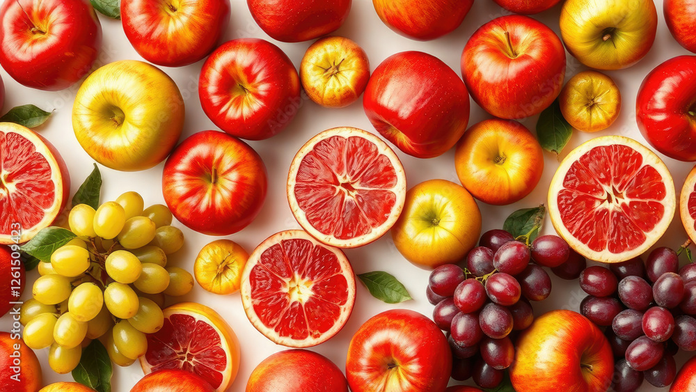 Fresh red apples green apples grapefruit and grapes seamless pattern, dinner, kitchen, herringbone, background, table setting Fresh red apples green apples grapefruit and grapes seamless pattern, dinner, kitchen, herringbone, background, table setting