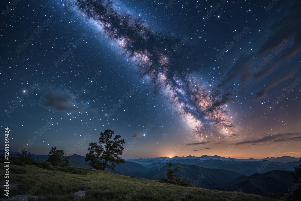 Fototapeta premium Enchanting Night Sky with Sparkling Stars on a Boundless Canvas