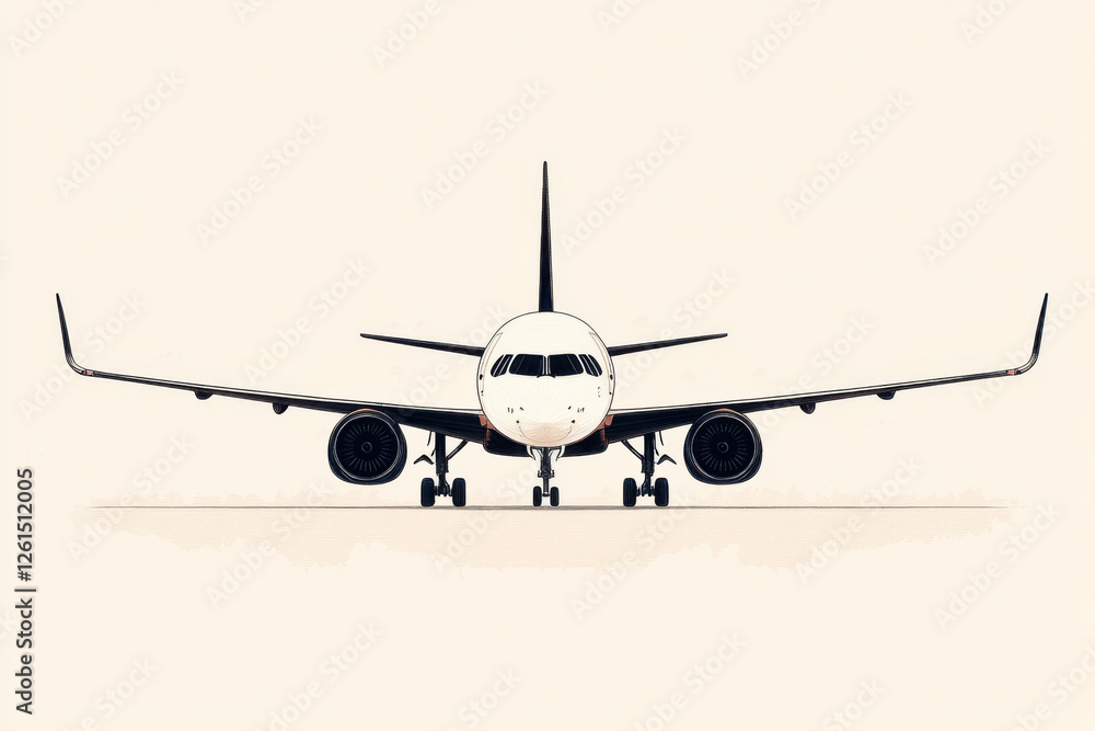 A large airplane is parked on the runway A large airplane is parked on the runway
