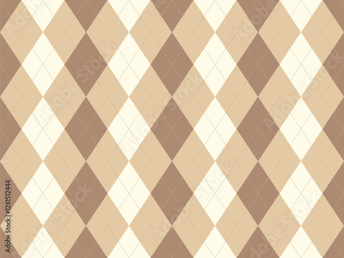 Elegant argyle pattern in soft beige and brown tones.  Perfect for backgrounds, textures, or stylish design projects.  Subtle, sophisticated, and versatile for various applications.