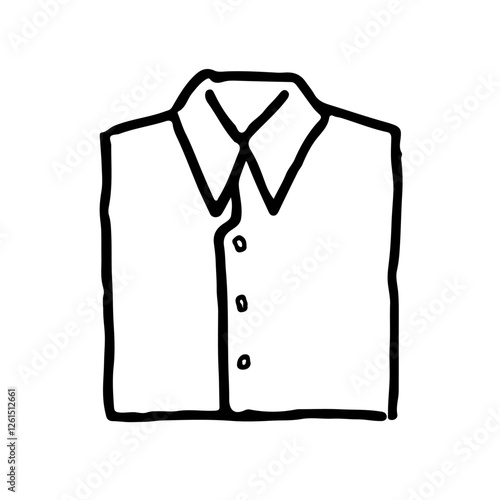 紳士用のシャツのかわいい線画イラスト