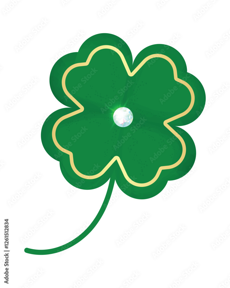 Fototapeta premium Lucky Clover, Fortune, Casino, Succes, Gemstone, Isolation, EPS 10, St Patricks Day, Vector
