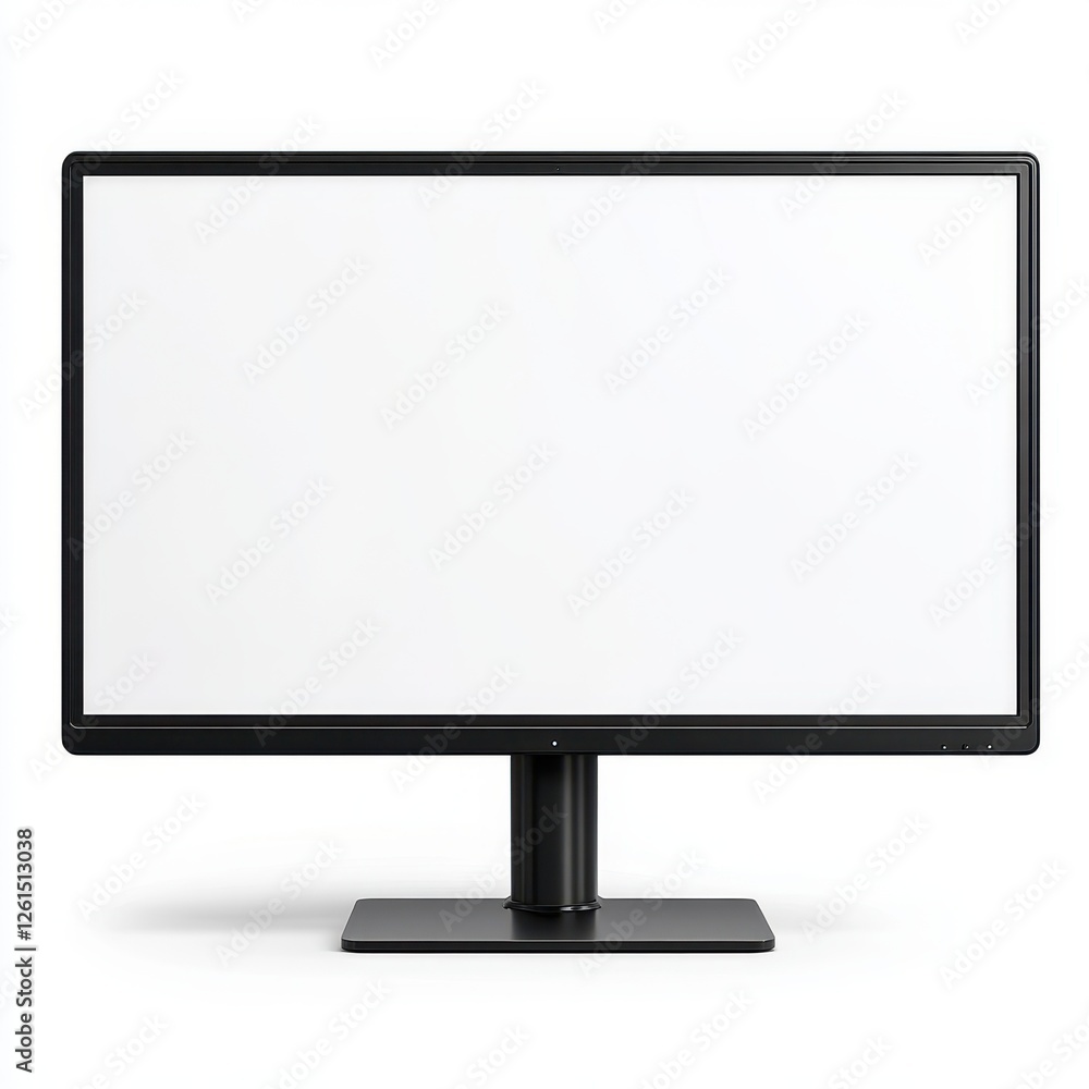 Computer monitor with blank screen on isolated white background for display and design purposes Computer monitor with blank screen on isolated white background for display and design purposes