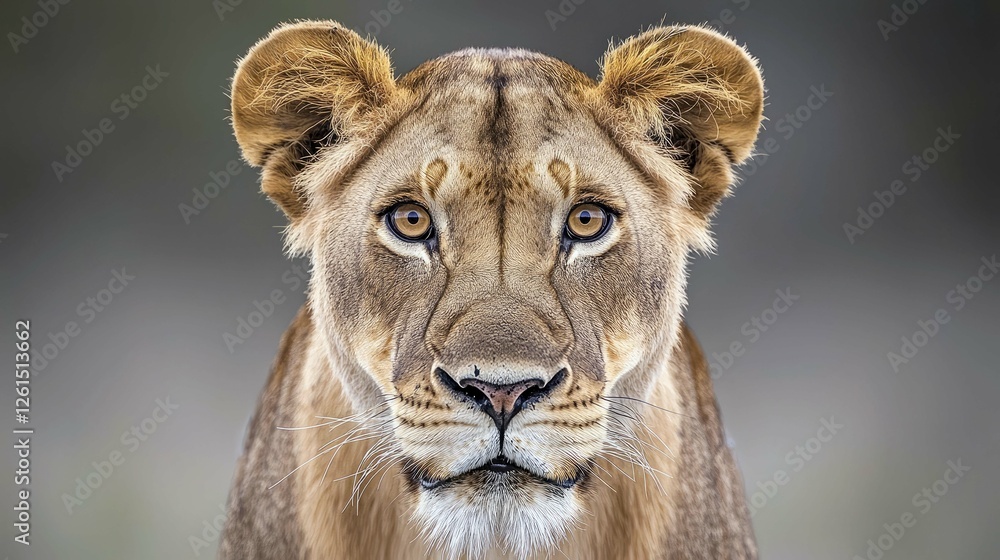 Majestic Lioness Portrait: A Close-Up of a Powerful Wild Cat in its Natural Habitat Majestic Lioness Portrait: A Close-Up of a Powerful Wild Cat in its Natural Habitat