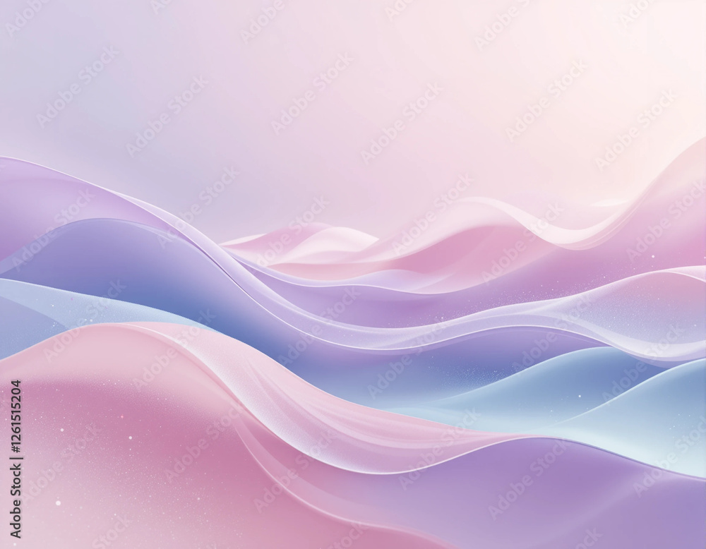 Fototapeta premium Soft Pastel Gradient Waves Abstract Background
