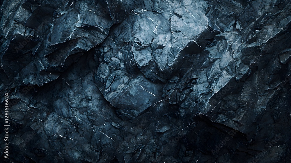 Dark stone texture, smooth and polished marble or granite, deep shadows, elegant and luxurious feel, perfect for modern interiors and 3D rendering. 