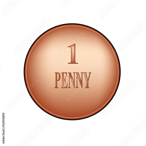 Copper one penny coin