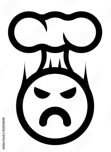 A black and white icon of an angry face with steam rising from the head, symbolizing extreme frustration, rage, or boiling anger.