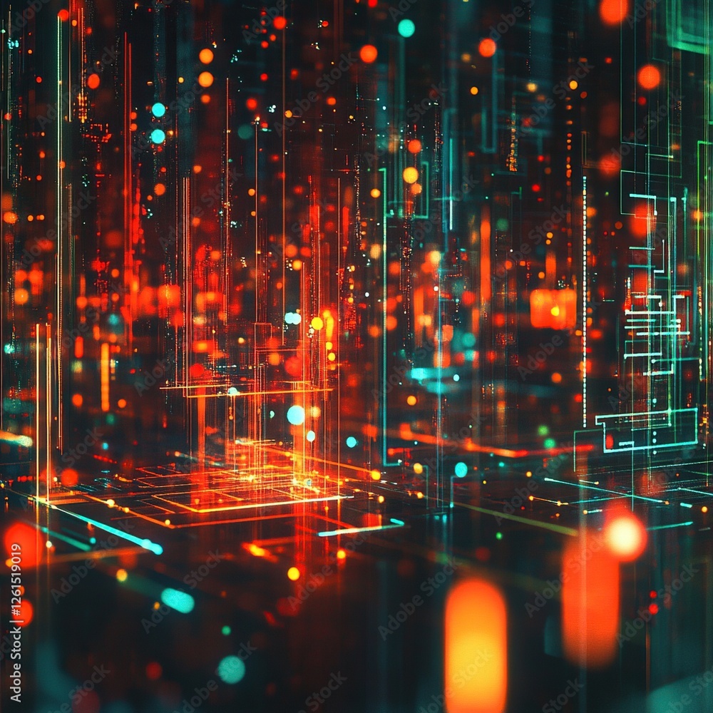 Abstract digital network data flow. Abstract digital network data flow.
