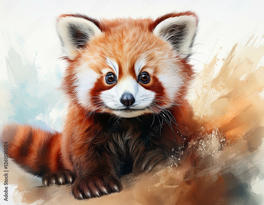 Roter Pandabär, weißer Hintergrund Roter Pandabär, weißer Hintergrund