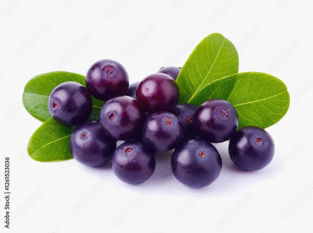 Fototapeta premium Acai Berries with Leaves