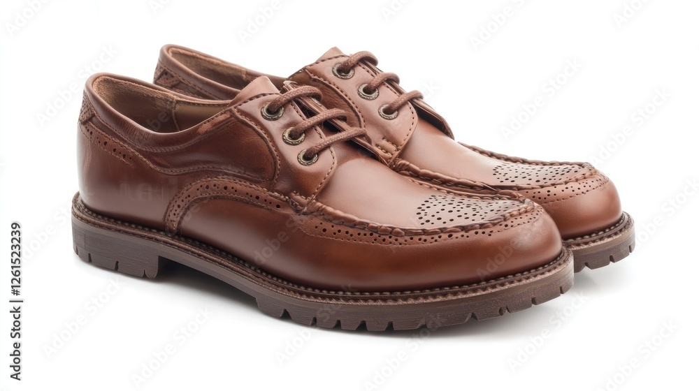 Elegant Brown Leather Brogue Shoes Elegant Brown Leather Brogue Shoes