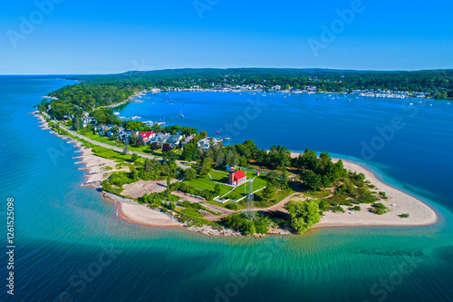 Little Traverse Bay Lighthouse in Harbor Springs Michigan. Created 04.23.24