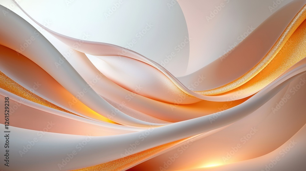 Fototapeta premium Abstract Golden and White Wave Design