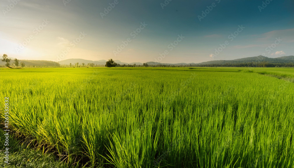 Close-Up of a Landscape with Green Fields Close-Up of a Landscape with Green Fields