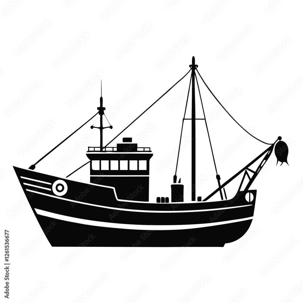 Fishing Vessel Silhouette vector file Fishing Vessel Silhouette vector file