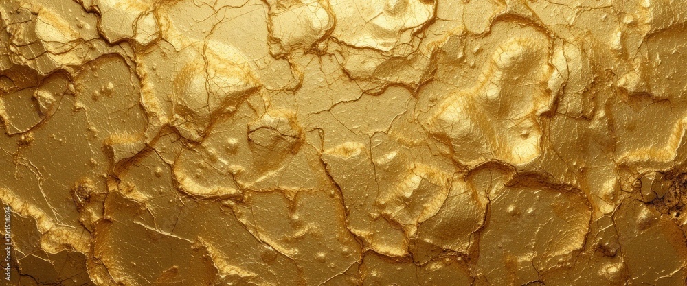 Golden Cracked Texture Background: Luxurious Metallic Surface Golden Cracked Texture Background: Luxurious Metallic Surface