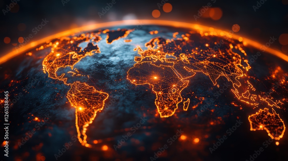 A dark globe with glowing network nodes connected by faint neon lines, pulsating gently to represent continuous data flow and global connectivity.
A dark globe with glowing network nodes connected by faint neon lines, pulsating gently to represent continuous data flow and global connectivity.