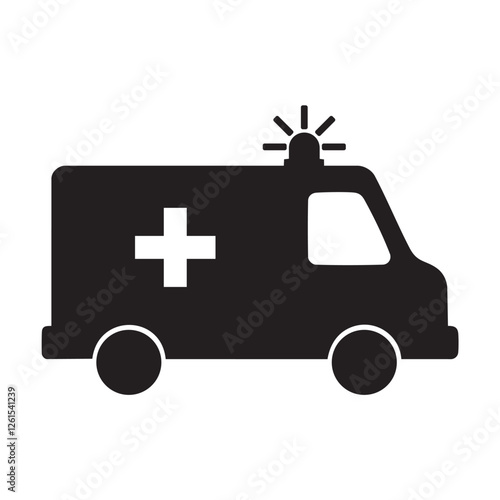 Ambulance Icon – Modern and Scalable Vector Graphic for Emergency Services, Healthcare, and Medical Applications | Ideal for Medical Websites, Apps, and Presentations photo