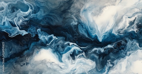 Wallpaper Mural Abstract Fluid Acrylic Painting: Ocean Depth Swirls Torontodigital.ca