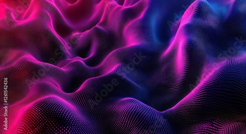 Abstract Purple and Blue Digital Waveform Background