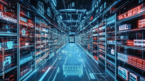 Wallpaper Mural Digital shopping aisles, future of e-commerce.  Torontodigital.ca