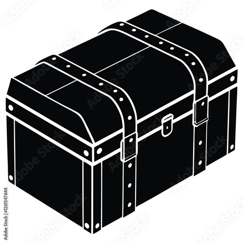 Vintage Steamer Trunk with Leather Straps and Metal Accents