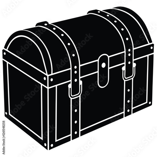 Vintage Steamer Trunk with Leather Straps and Metal Accents