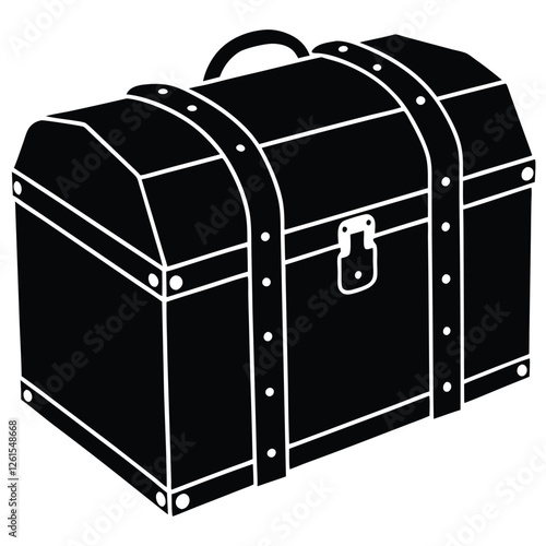 Vintage Steamer Trunk with Leather Straps and Metal Accents