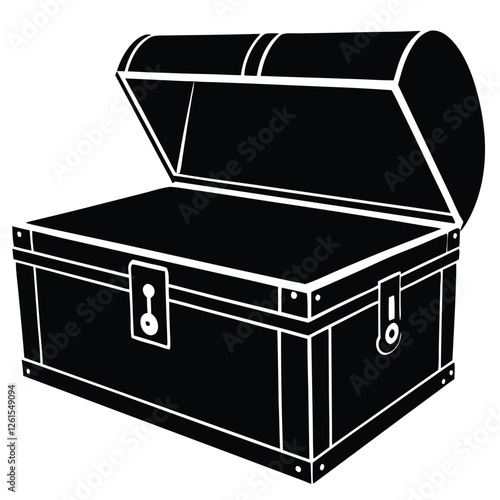 Vintage Steamer Trunk with Leather Straps and Metal Accents