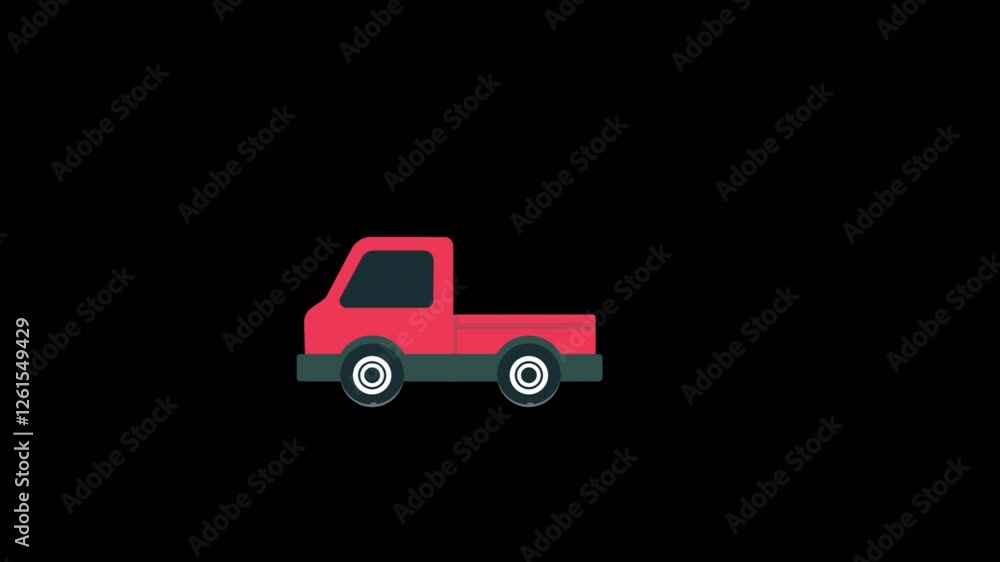 Animated Red Truck Video - Transparent Animated Red Truck Video - Transparent