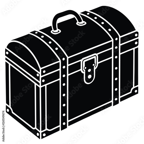 Vintage Steamer Trunk with Leather Straps and Metal Accents