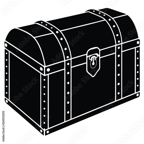 Vintage Steamer Trunk with Leather Straps and Metal Accents