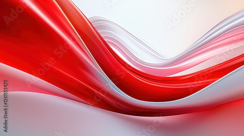 Abstract Red and White Swirling Waves Design