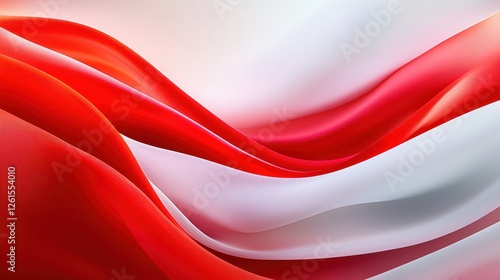 Abstract Red and White Wavy Fabric Design