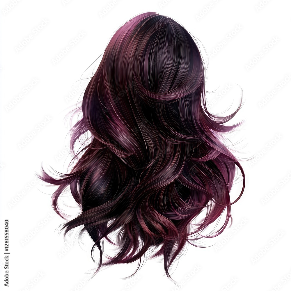 Naklejka premium Vibrant Brunette Hair with Soft Curls and Color Depth