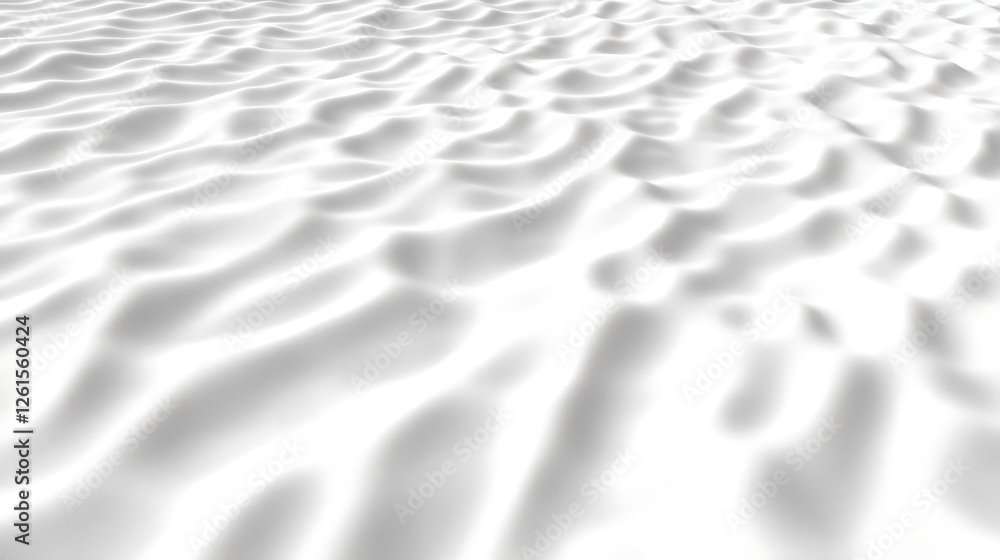 Obraz premium Abstract Rendering of Smooth White Waves in a Digital Art Landscape with Dreamy Perspective