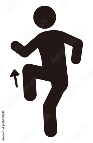 腿上げする人のピクトグラム