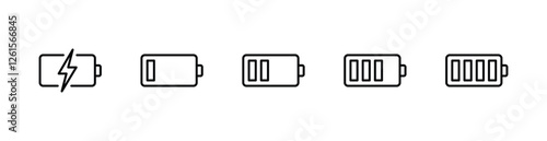 battery icon set vector	