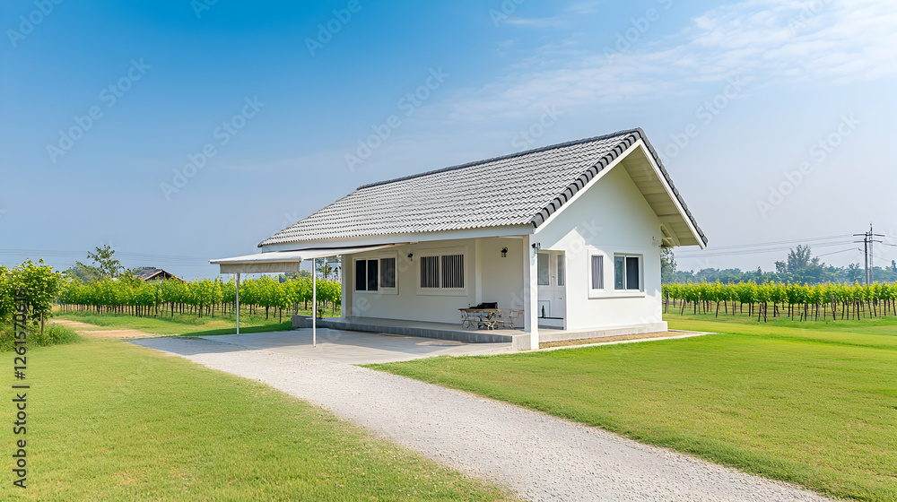 Fototapeta premium A simple two-story small house