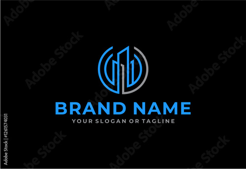 Modern circular building construction logo